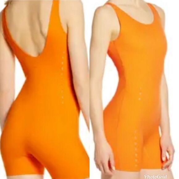 Nike Dri-FIT Yellow Orange Romper Training Bodysuit - Picture 2 of 9